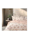 Nef-Nef Homeware Bettdecke Großes Doppelbett 240x230cm Lefebr Ecru/rose 300 GSMGsm