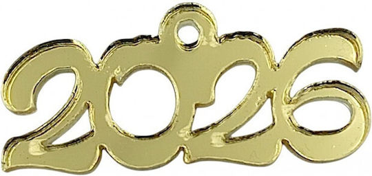 Hanging Lucky Charm Gold made of Plexiglass 2026 3cm 10pcs