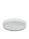 Decorative Tray Metallic Round Φ30x5.8 Cm Silver Crystals with Mirror Keskor 52008-2