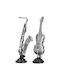 Sculpture Synthetic Resin Silver 2 Variety 15x10x37cm 15x10x37cm