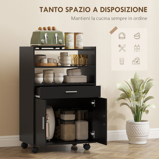 Lower Oven Cabinet Black 59x40x92cm