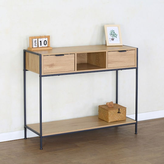 Κονσόλα Ξύλινη Oak / Μαύρο Μ100xΠ35xΥ80εκ. Κονσόλα Ξύλινη Oak / Μαύρο Μ100xΠ35xΥ80εκ.