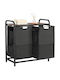 Vevor 2 Section Laundry Sorter Pull-out Bags Metal Frame & Wooden Tabletop