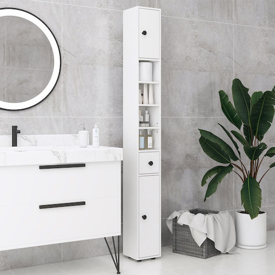 Kleankin 834-625V80WT Στήλη Μπάνιου Δαπέδου 20x20x180cm Λευκή