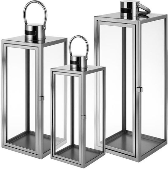 Purlov Laterne Set Silber 3Stück