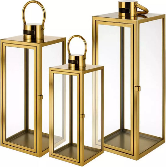 Purlov Laterne Set Gold 3Stück