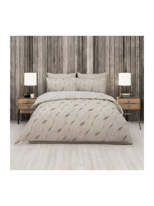 Espree Set Cotton Duvet Cover Single with Pillowcase 160x240cm Cypres Beige