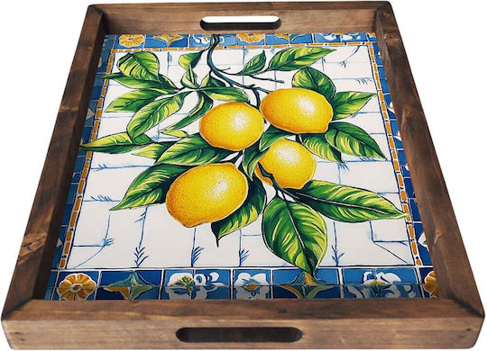 Aberto Design Ξύλινος Δίσκος Σερβιρίσματος 48x38x4cm