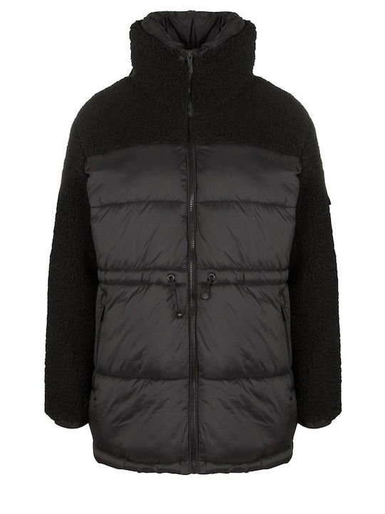 DKNY Kurz Damen Puffer Jacke für Winter Schwarz