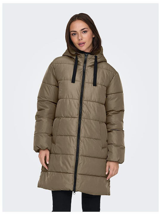 Only Μακρύ Γυναικείο Puffer Μπουφάν για Χειμώνα...