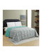 Melinen Duvet Queen with Hollowfiber Filling 220x240cm Brooklyn Grey/petrol 300 GSMGsm 9 togs Togs