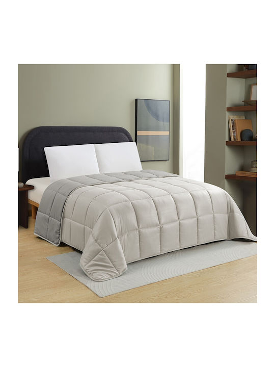 Melinen Bettdecke Großes Doppelbett mit Hollowfiber-Füllung 220x240cm Brooklyn Silver/grey 300 GSMGsm 9 togs Togs