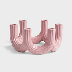 Κηροπήγιο Churros Ροζ Δολομίτης 11 X 23.5 Cm Home &k Amsterdam