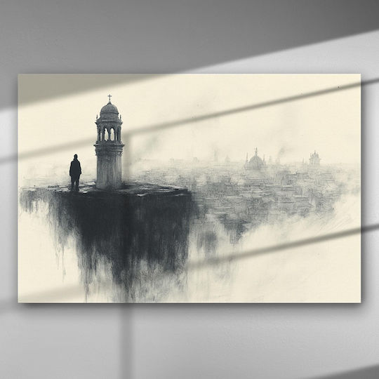 Vedere Întunecată A Orașului – Panou Pânză 67 X 45cm