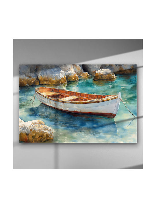 Serene Boat Blue Waters – Canvas Painting 150 X 100cm