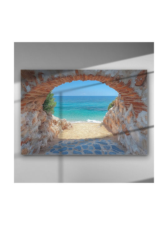 Seaside Paradise Inside Arch – Canvas Painting 67 X 45cm