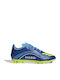 F50 Messi League FG MG Kids Soccer Cleats with Molded Outsole Royal Blue Solar Yellow and Semi Blue Burst