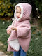 Παιδικό Casual Μπουφάν Μακρύ με Κουκούλα Blush Vintage Pink