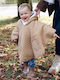 Kids Casual Coat Long Hooded Blush Beige