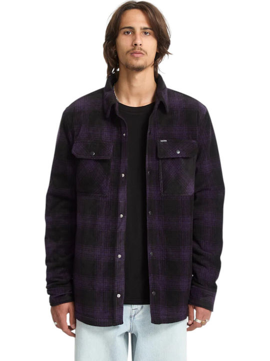 Volcom Bowered Μακρυμάνικo Overshirt Καρό Μωβ/μ...