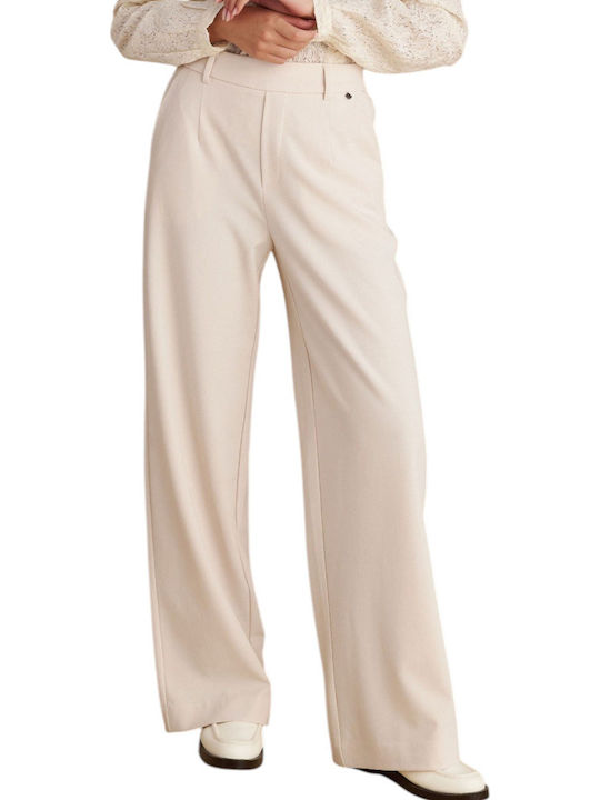 Damen Stoff Hose mit Gummizug Vanilla