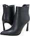 Teeta Leather Women's Ankle Boots with High Heel Black