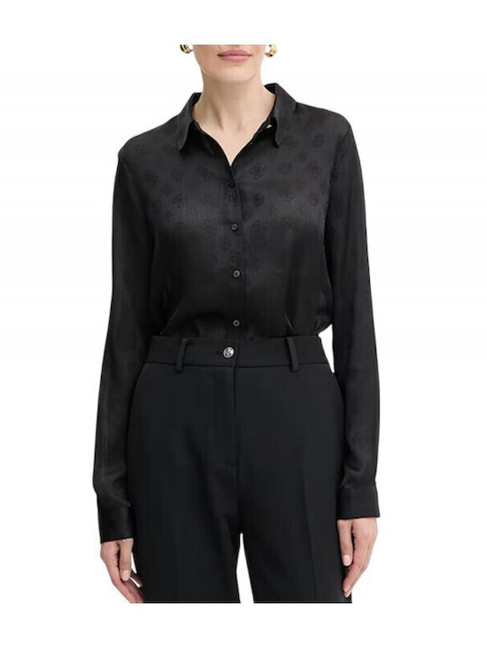 Guess Μακρυμάνικο Γυναικείο Πουκάμισο Jet Black...