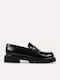 Leather Women's Loafers in Black Color