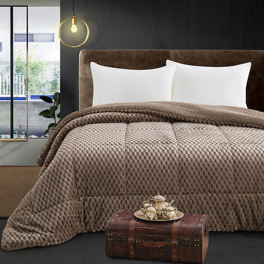 Beauty Home Κουβερτοπάπλωμα Ημίδιπλο 180x240εκ. Art 12654 Μόκα 300 GSM