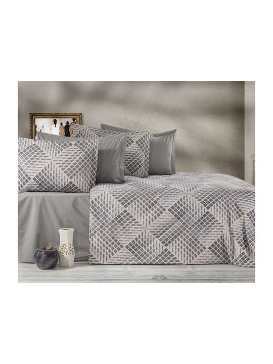 MayHome Bettbezug-Set Baumwolle Einzelbett mit Kissenbezug 160x240 Geometric