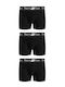 Herren Boxershorts Black mit Mustern 3Packung