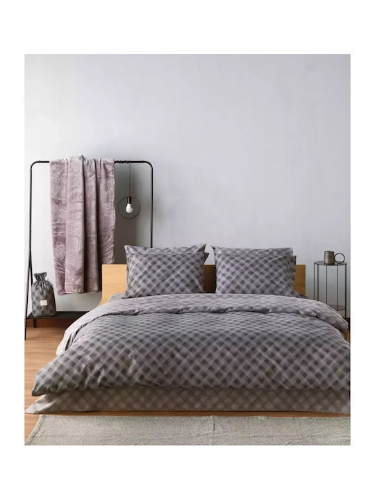Kentia Σετ Παπλωματοθήκη Βαμβακερή 165x245cm Μονή με Μαξιλαροθήκη Versus Joshua 30