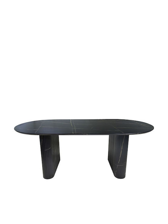 Nembou Ovaler Esszimmer- und Küchentisch Holzsc...