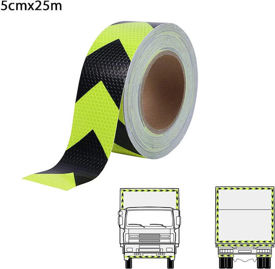 Adhesive Reflective Tape in Black Colour 25m x 5cm