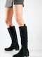 Black Suede Women's Riding Boots