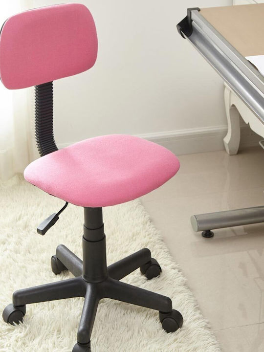 Bakaji Office Chair with Fixed Arms Pink