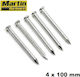 Steel Nails Grooved 4x100mm Martin 94050 100 Pieces