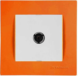 Rita Orange Frame White Tile TV Aerial Socket