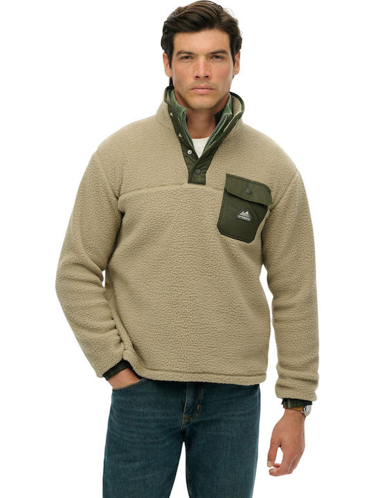 Superdry Superdry Long Sleeve Henley Sweater Khaki