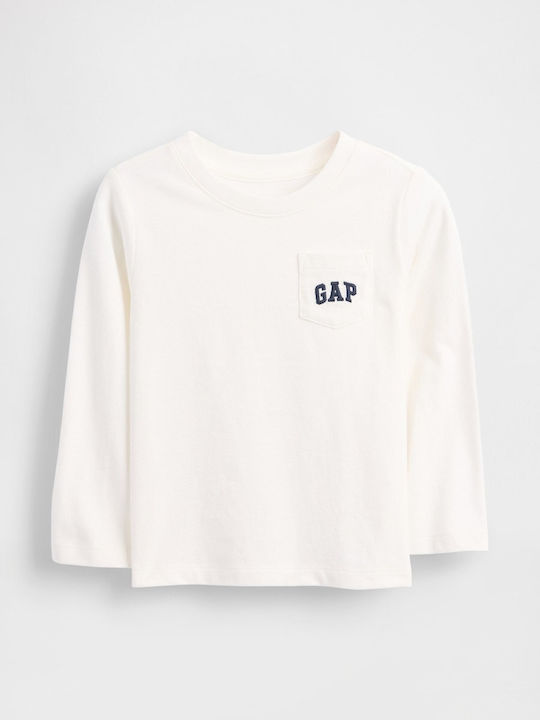 GAP Παιδική Μπλούζα Μακρυμάνικη Off White Logo