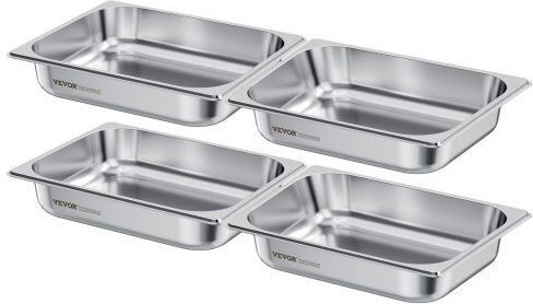 Vevor 1/2 Size Gastronorm Pans Steam Table Pans 2.5 Inch Deep Stainless Steel 4 Pack