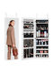 Vevor Wooden Jewellery Wardrobe with White Mirror