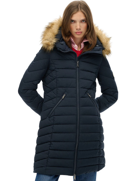 Superdry Ovin Fuji Jachetă de femei Puffer Blue