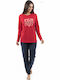 Dustin Winter Damen Pyjama-Set Cherry