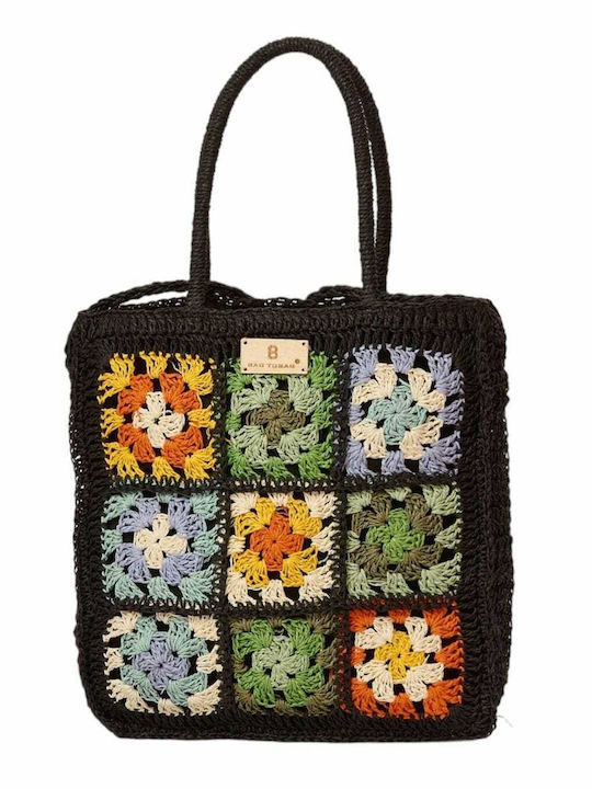 Bag to Bag Сламена Плажна чанта Черна