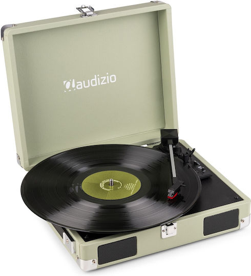 Audizio RP111G 102.037 Βαλιτσάκι Πικάπ με Belt Drive, Προενίσχυση και Ενσωματωμένα Ηχεία Πράσινο / Λαδί