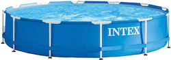 Round Pool mit Metallic-Rahmen Blau