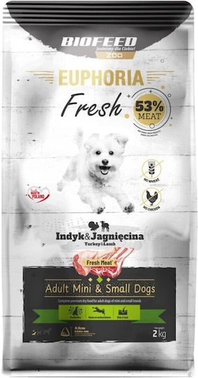 2kg Dry Food Gluten-Free for Adult Small Breed Dogs with Meat, Turkey and Lamb