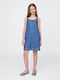 Kinderkleid Ärmellos Denim Medium Wash