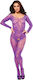 Baci Lingerie Ολόσωμο Καλσόν Διχτυωτό με Ανοιχτό Καβάλο Μωβ